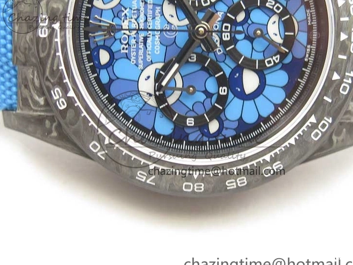 Edition Dial Daytona DIW Strap Blue Carbon A4130 Light Blue OMF Best Light Nylon on 1123